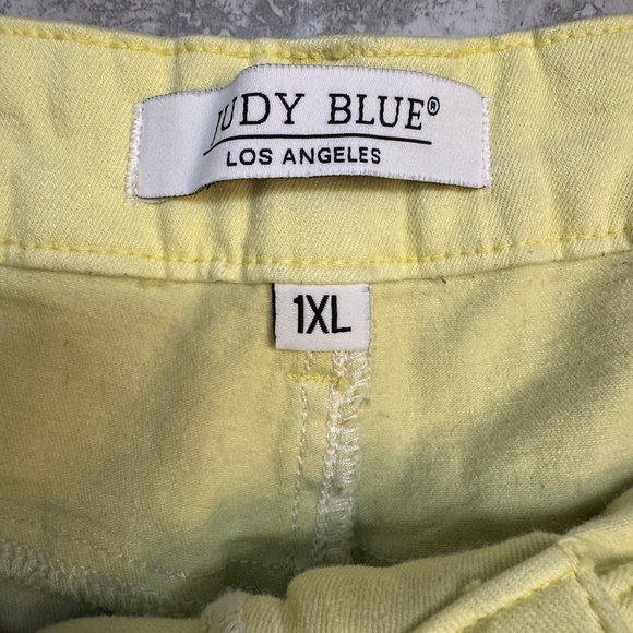Judy Blue Dip Dye Shorts Denim Cut Offs High Waist Raw Hem Ombre Pastel Size 1XL - Picture 5 of 5